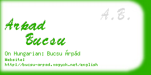 arpad bucsu business card